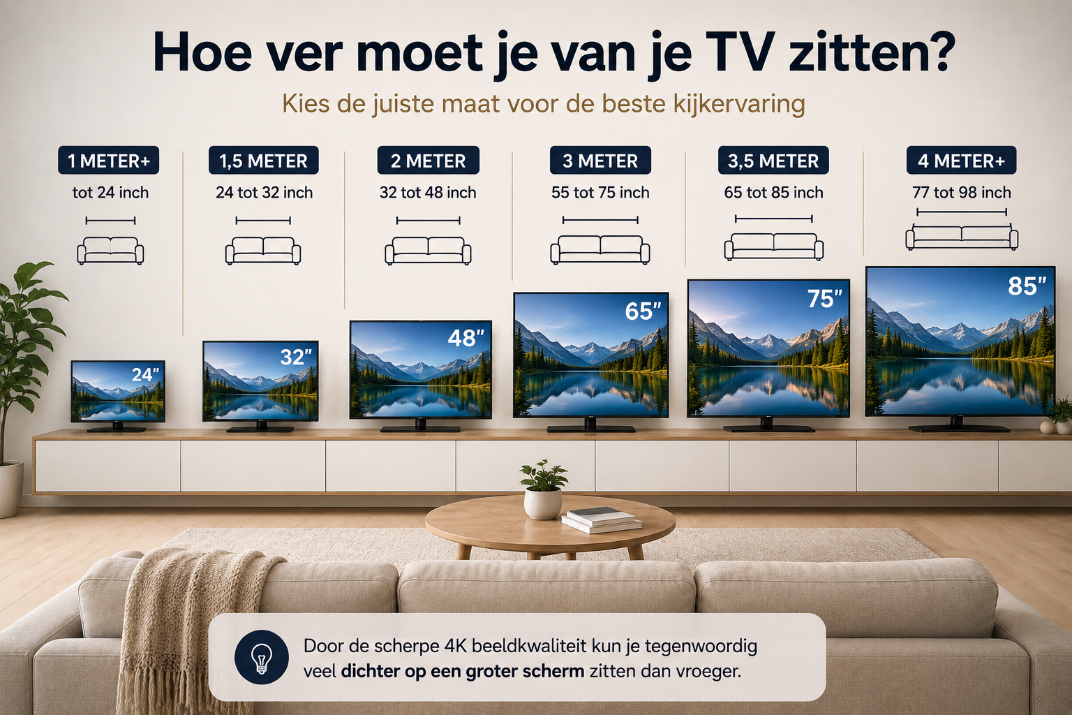 Veel mensen kopen een te kleine TV