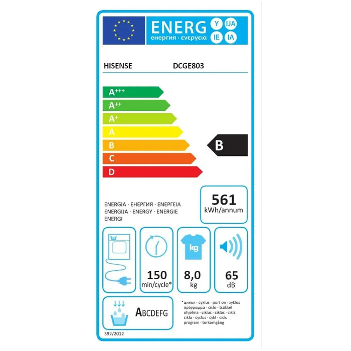 Hisense - Wasdroger - DCGE803 8KG