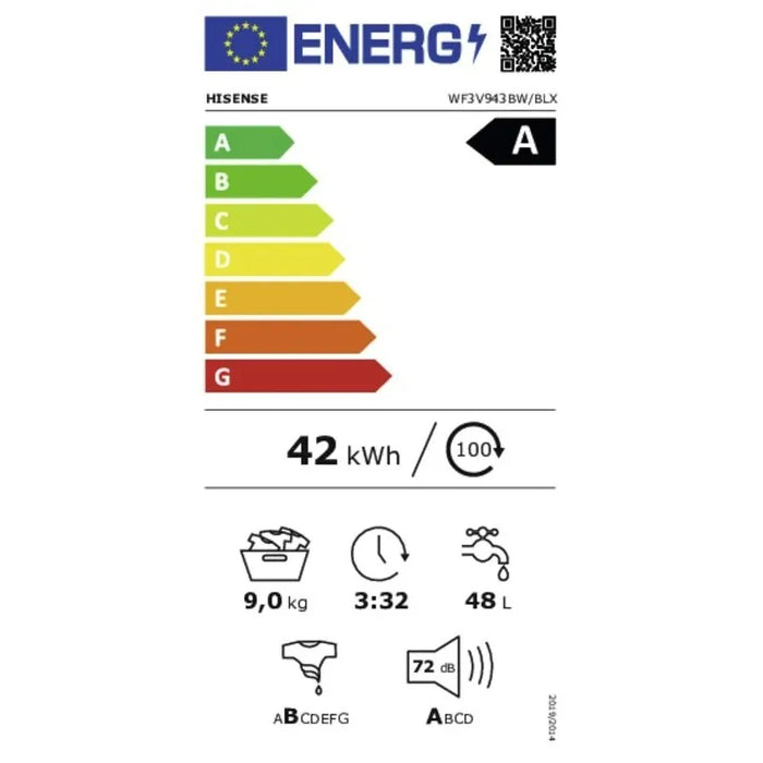 Hisense - Wasmachine - WF3V943BW/BLX 9KG