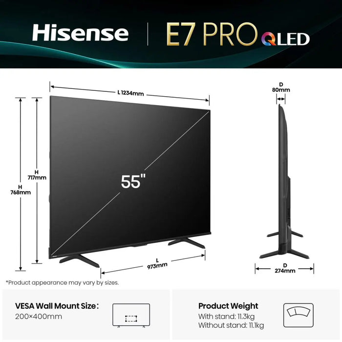 Hisense - 55 INCH - Ultra HD QLed 4K Smart TV - 55E79S PRO