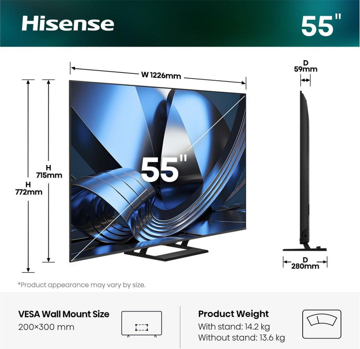 Hisense - 55 INCH - Hi-QLED MiniLED 4K Smart TV - 55U79SE