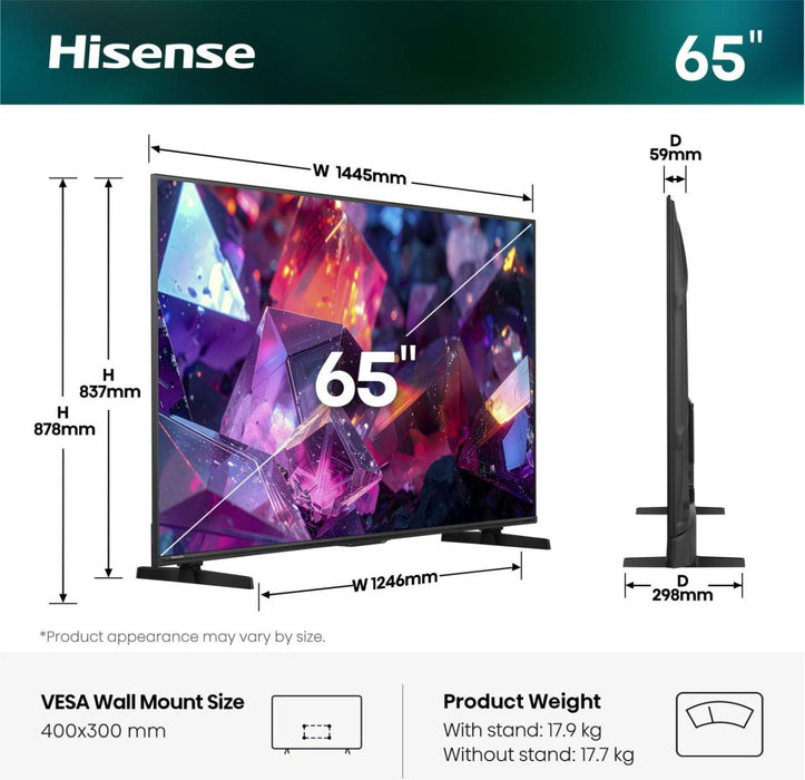 Hisense - 65 INCH - Hi-QLED 4K Smart TV - 65E79S PRO