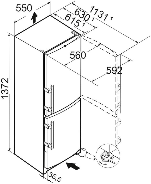 Liebherr - Vrijstaande Koel-Vries Combinatie - CUe 2331