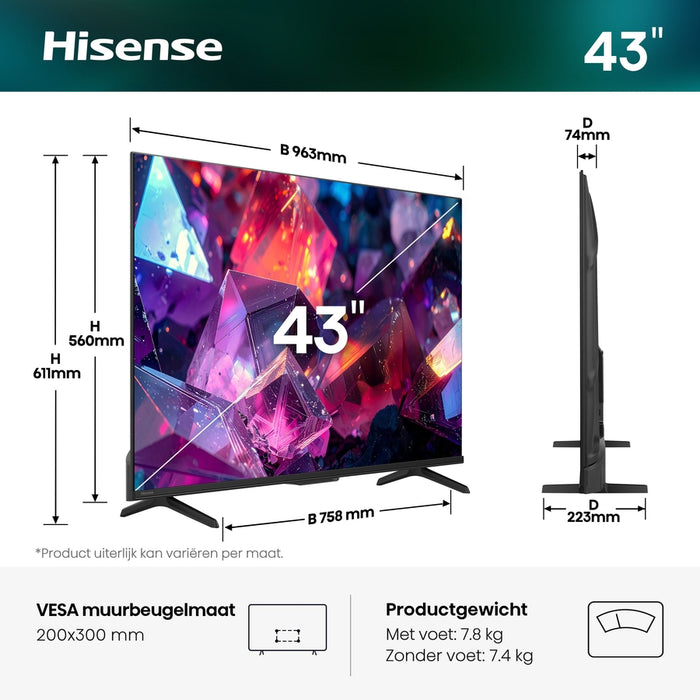 Hisense - 43 INCH - Ultra HD QLed 4K Smart TV - 43E79S PRO
